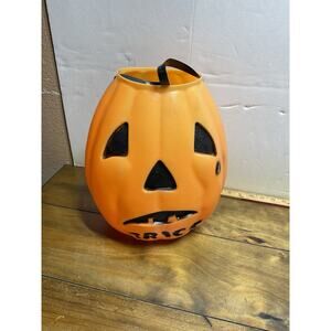 Vintage Empire Double Sided Trick Or Treat Pumpkin Blow Mold Bucket Halloween